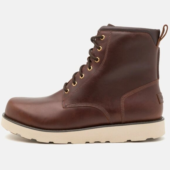 UGG Men's Cason Dark Chestnut Leather Boots Size 11 NEW ** NOTES ** - Picture 1 of 12